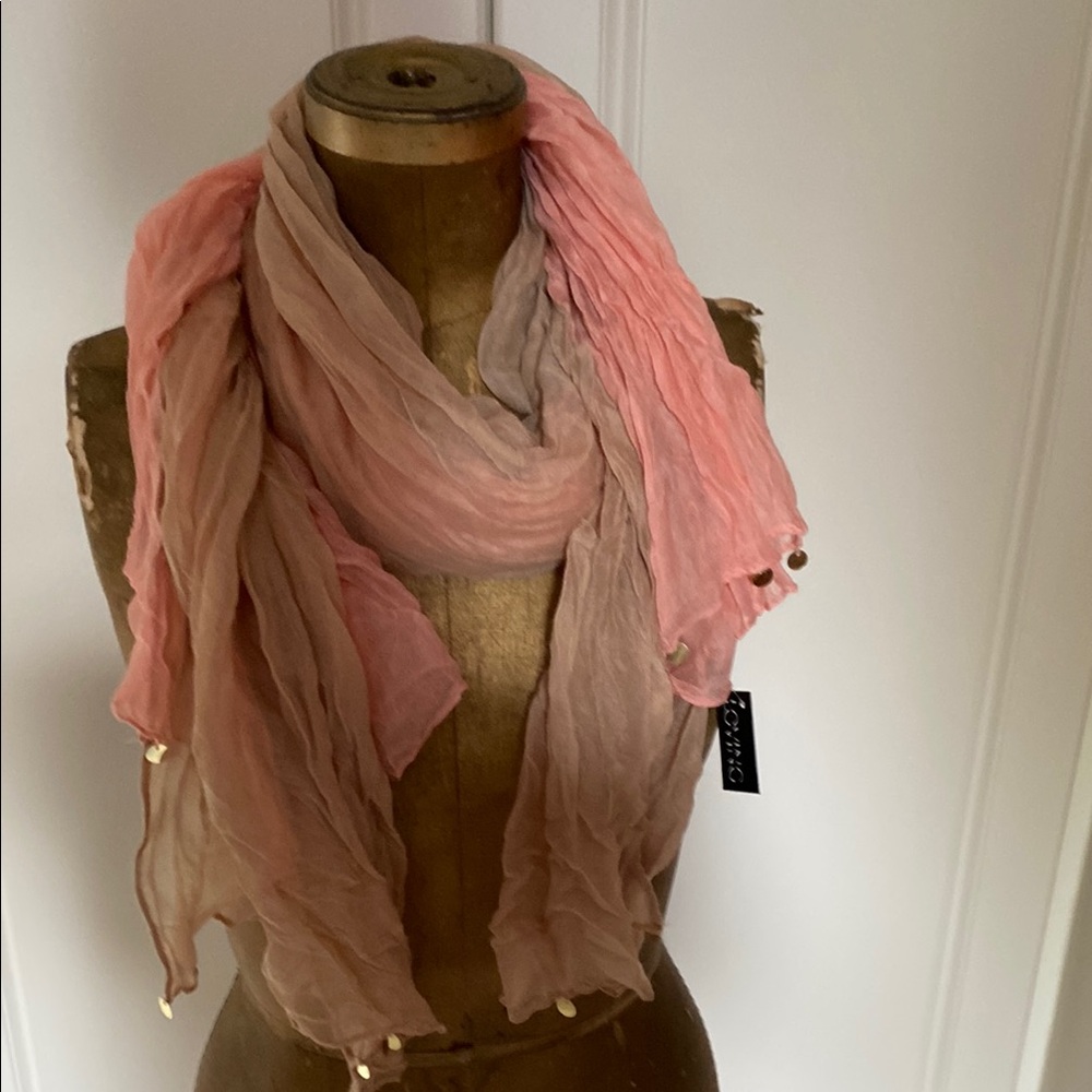 Pink and Beige Scarf .
